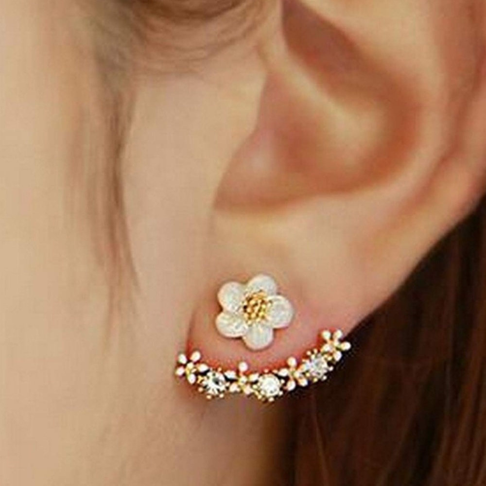 🌼Nwt White Daisy Front/Back Earrings🌼 - Picture 2 of 2